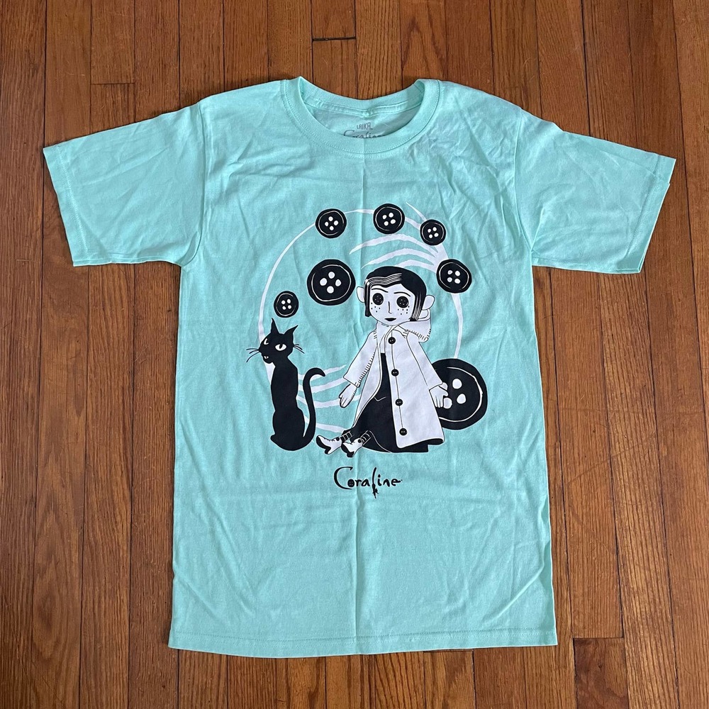 NEW Laika Coraline Tee T Shirt Unisex Size S Mint Green